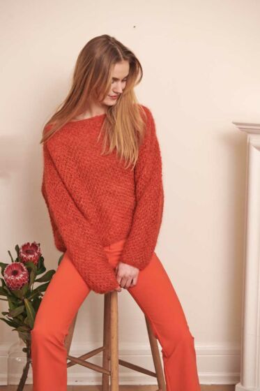 Pullover ample nid d'abeille en m double #30 | Burda Mailles n°16 - 2022