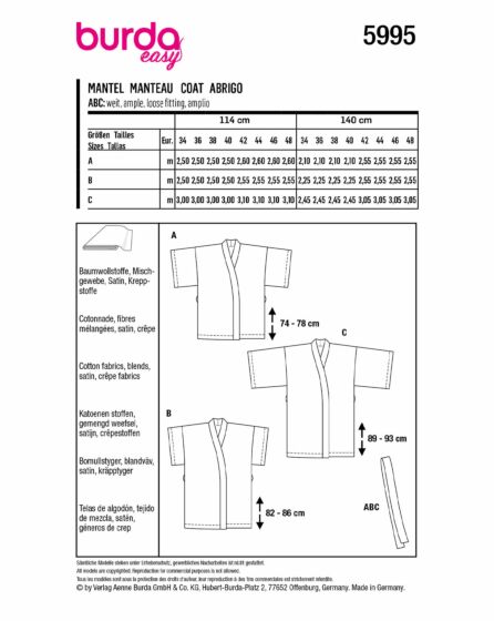 Manteau n°5995 Printemps / Été 2022