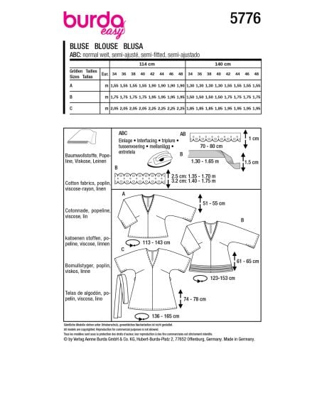 Blouse n°5776 Printemps/Été 2024