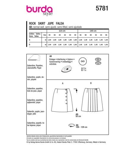 Jupe n°5781 Printemps/Été 2024