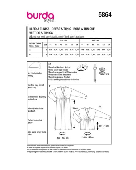 Robe & tunique n°5864 Automne/Hiver 2023