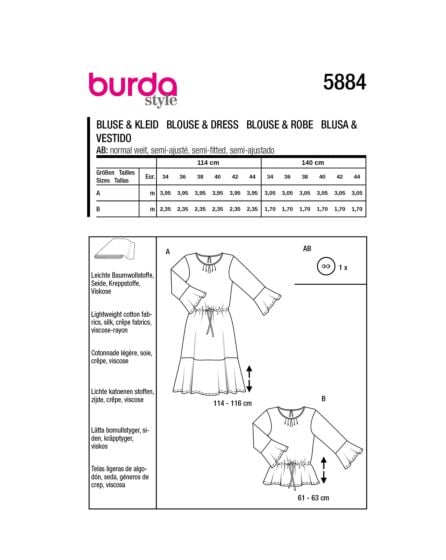 Blouse & robe n°5884 Automne/Hiver 2023