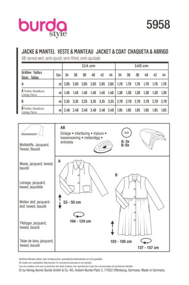 Veste & manteau n°5958 Automne/Hiver 2022