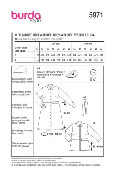 Robe chemisier & blouse n°5971 Automne/Hiver 2022