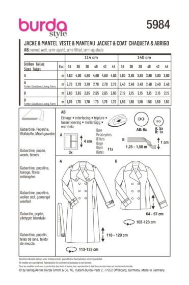 Veste caban & trench-coat n°5984 Automne/Hiver 2022