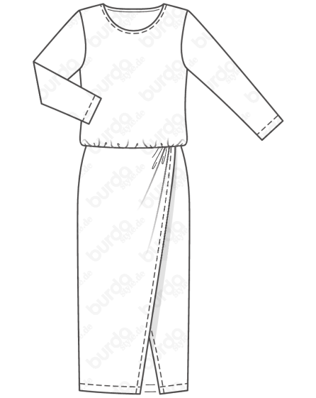 Robe jersey avec une jupe portefeuille n°6362