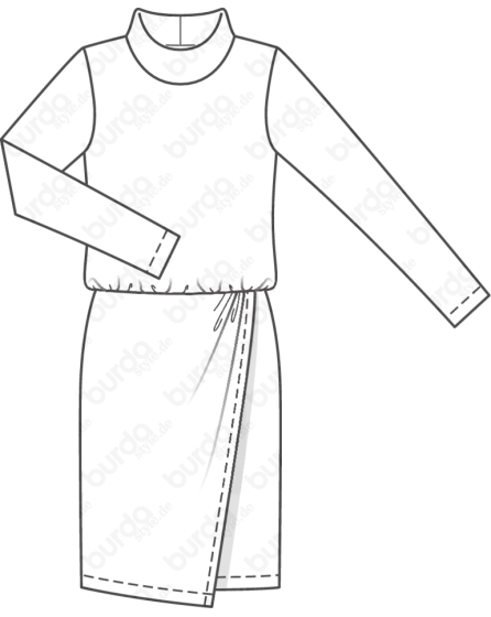 Robe jersey avec une jupe portefeuille n°6362