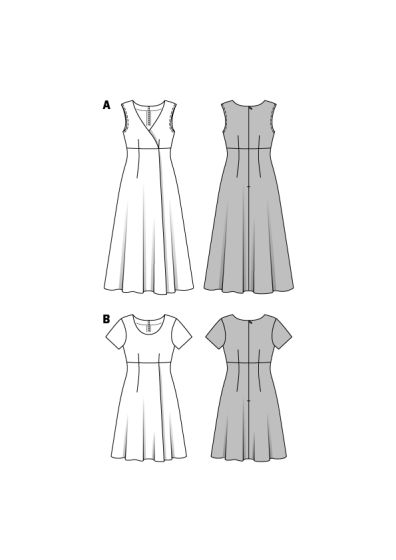 Robe taille haute effet cache-cœur n°6496