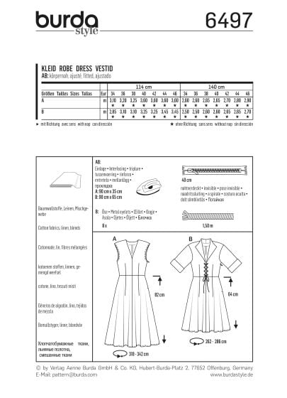 Robe encolure en V col à revers pointu n°6497