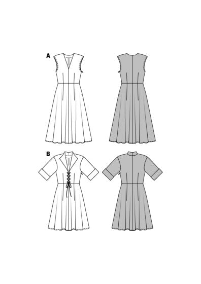 Robe encolure en V col à revers pointu n°6497