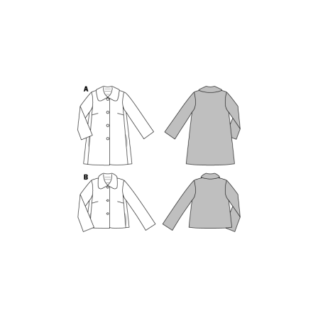 Manteau évasé à col Claudine n°6747