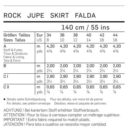 Jupe à ourlets n°7143