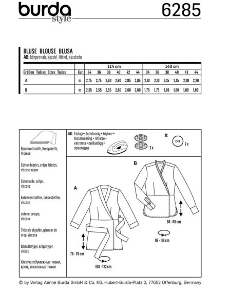 Blouse cache-cœur n°6285