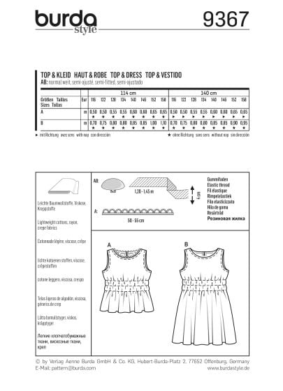 Top, robe sans manches pour enfants n°9367