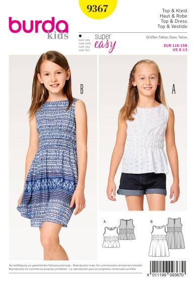 Top, robe sans manches pour enfants n°9367