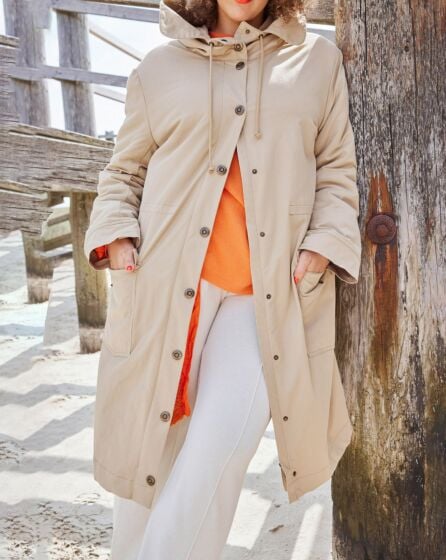 Parka avec veste intérieure en gabardine n°401 | Burda Curvy 04/23