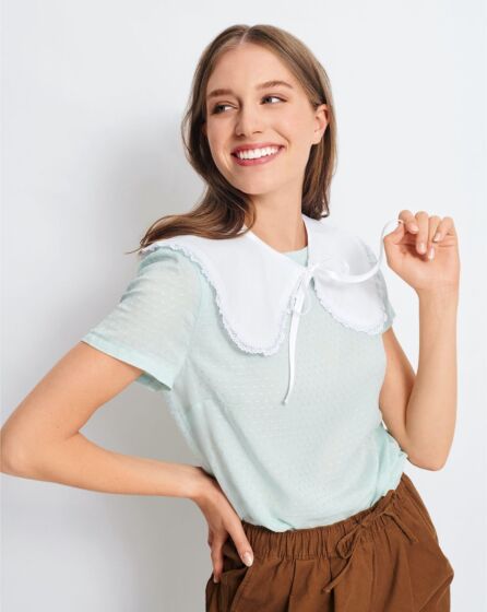 Maxi col Claudine en Popeline n° 6 | Burda Easy n°6/2021