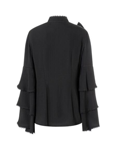Chemisier avec fleur à épingler en viscose n°105 | Burda Style 12/23