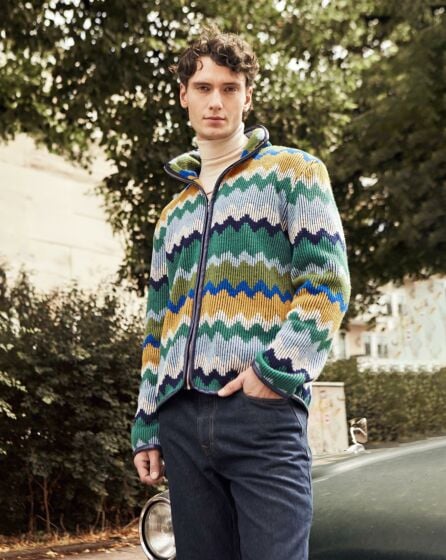 Veste en tricot pour homme en tricot n°129 | Burda Style 12/23