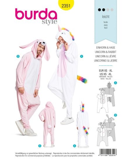 Combinaison pour Elle et Lui : licorne – lapin n°2351