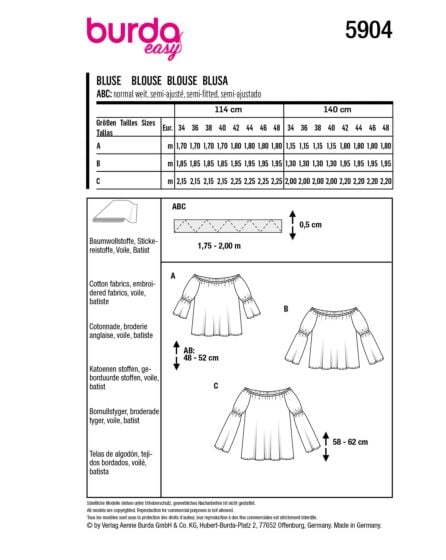 Blouse n°5904 Printemps/Été 2023