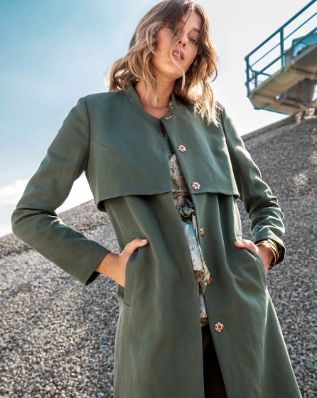Gabardine manteau sale