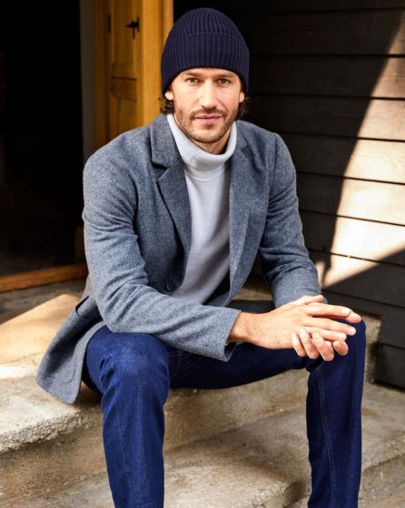 Veston best sale bleu homme