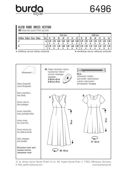 Robe taille haute effet cache c ur n 6496 Collection Burda