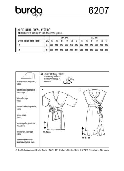 Patron robe portefeuille on sale burda