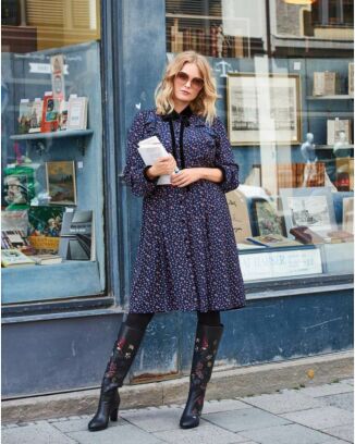 Robe à jabot n°126 de Burda Style Novembre 2017