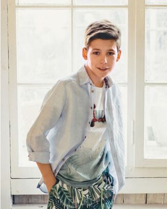 Chemise pour garçon n°129 de Burda Style Mai 2017