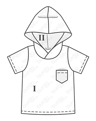Tee-shirt à capuche en Coton n°132 | Burda Style 07/20