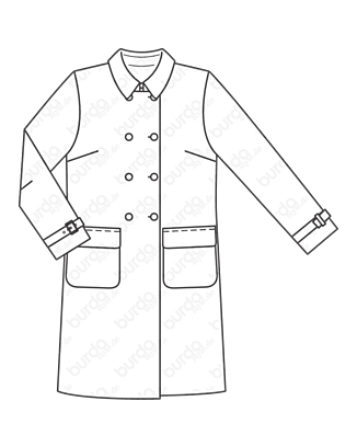 Manteau en Coton , Popeline n°110 | Burda Style 08/21