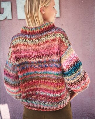 Pullover multicolore #16 | Burda Mailles n°13 - 2021