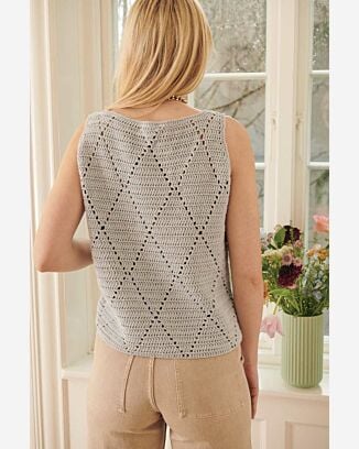 Top au crochet avec un point en losanges #04 | Burda Mailles n°16 - 2022