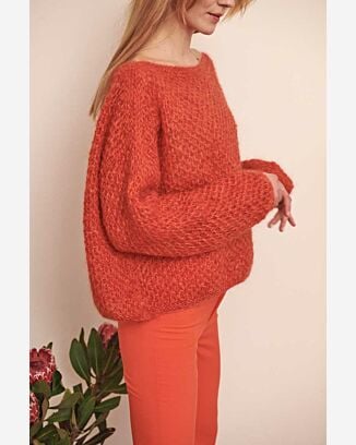 Pullover ample nid d'abeille en m double #30 | Burda Mailles n°16 - 2022