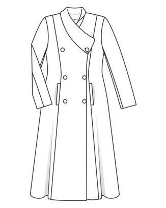 Manteau redingote en lainage mélangé n°408 | Burda Curvy Automne/Hiver 22