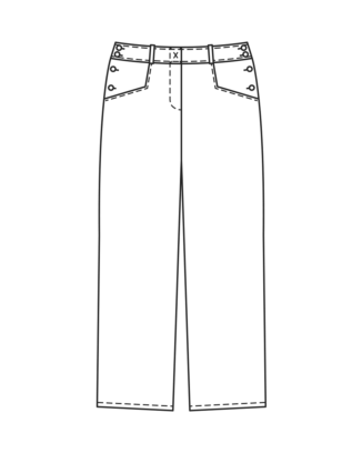 Pantalon en coton sergé  n°124 | Burda Style 11/22