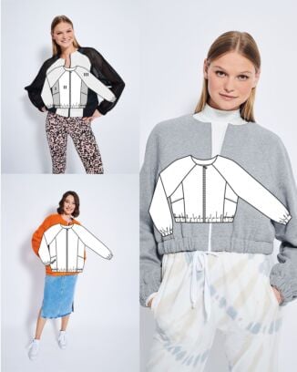 Blousons en tissu pour sweatshirt n° 5 | Burda Easy n°1  Jan-Fév/2023