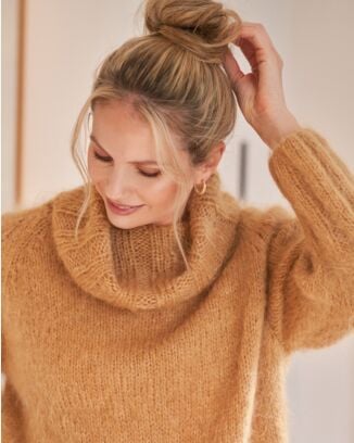 Pullover à manches longues et avec un large col roulé #03 | Burda Mailles n°20 - 2023