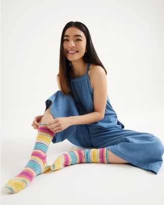 Chaussettes en dégradé de couleurs #05 | Burda Mailles n°22 - 2023