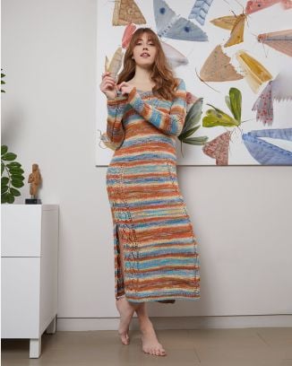 Robe en dégradé et avec du point ajouré #14 | Burda Mailles n°22 - 2023