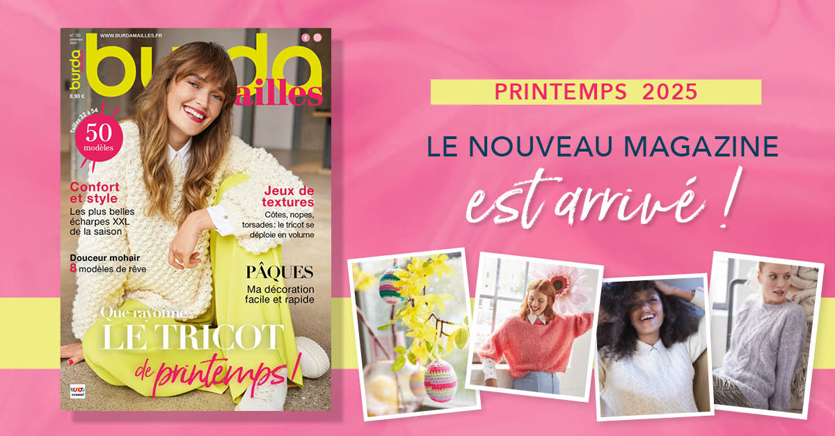 Nouvelle parution : Burda Mailles n°30 – 50 projets tricot de printemps 