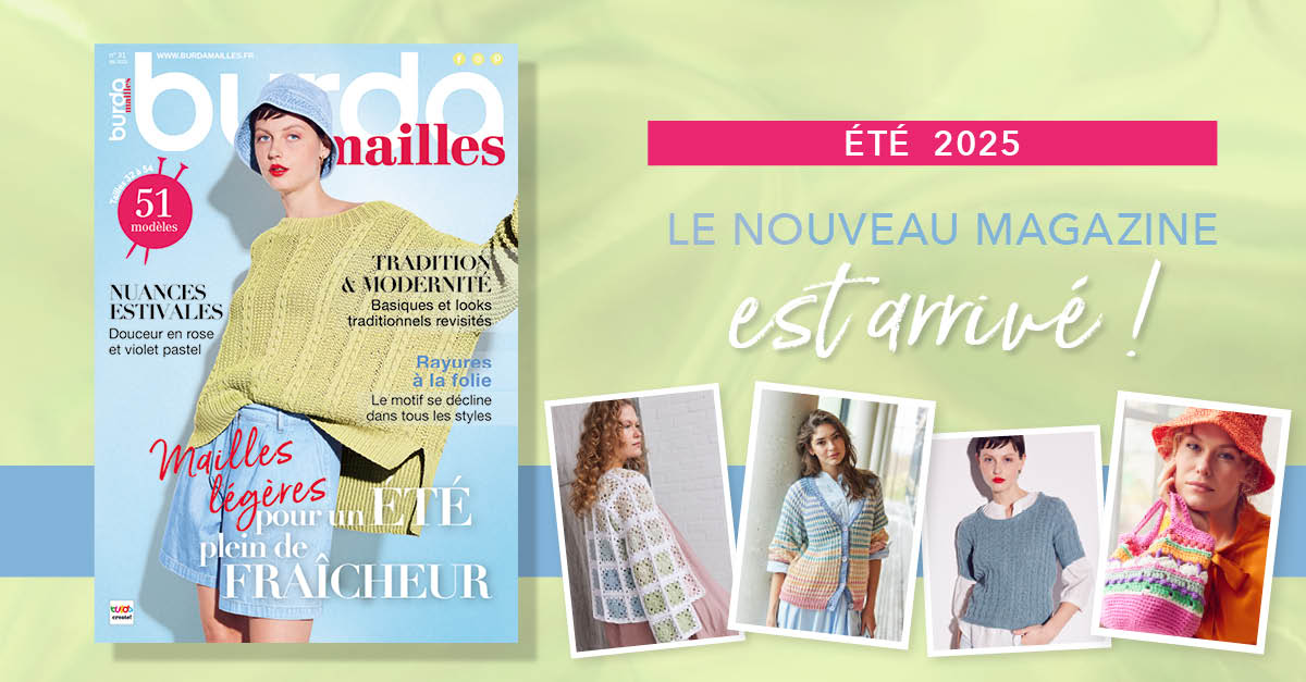 Nouvelle parution: burda mailles n° 31 – 51 projets tricot et crochet pour l’été