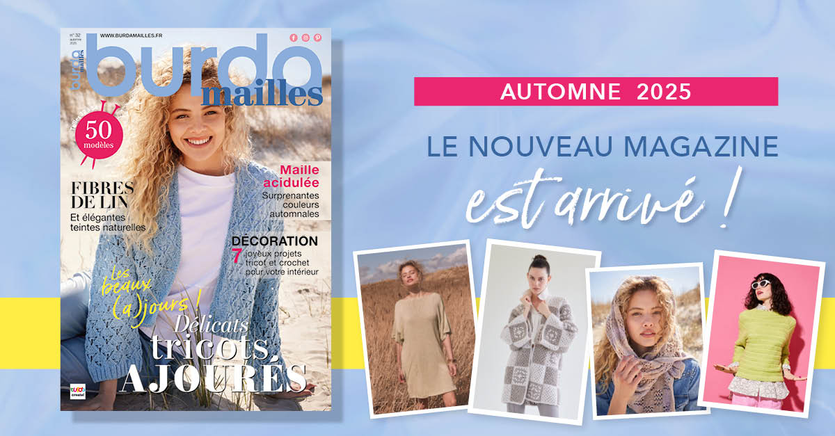 Nouvelle parution : burda mailles n°32 – Tricot d’automne : 30 nouveaux modèles à tricoter pour une saison tout en douceur