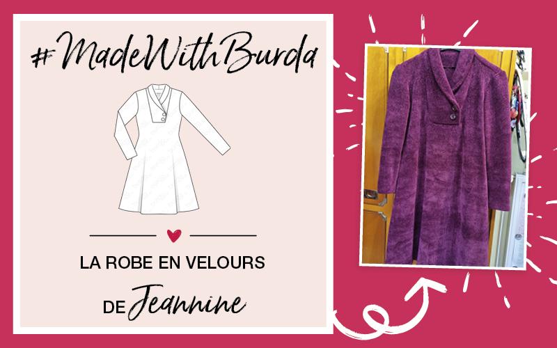 #MadeWithBurda : la robe en velours de Jeannine
