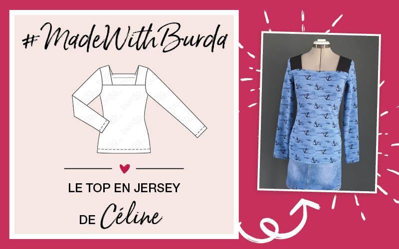 #MadeWithBurda : le top en jersey de Céline