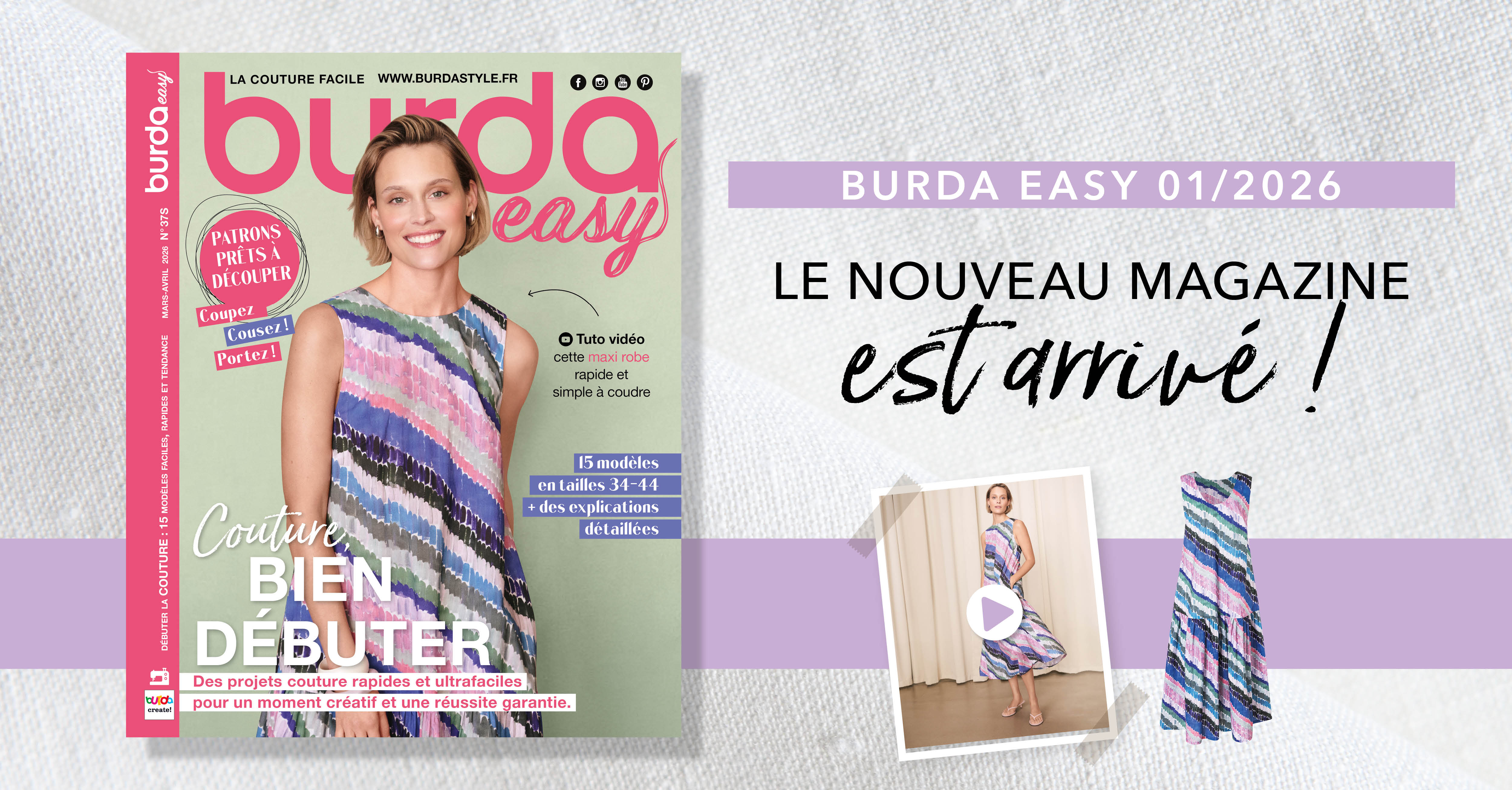 Couture, bien débuter avec Burda Easy de mars-avril 2026 