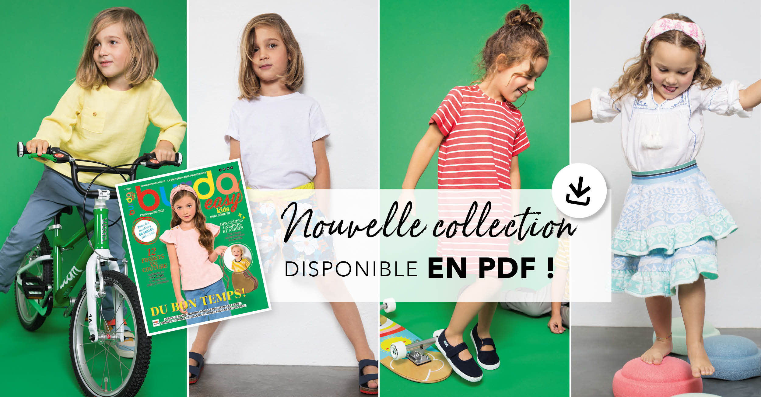 La collection de patrons PDF du burda easy kids n°1 Printemps/Été est en ligne !