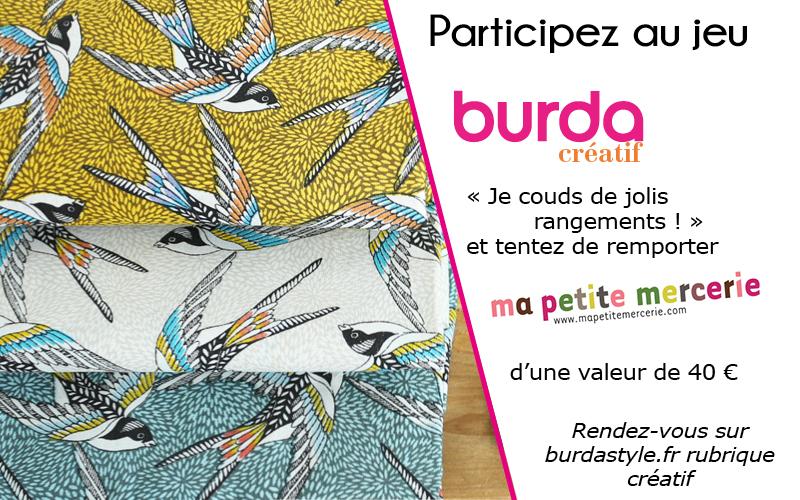 #JEUCONCOURS - BURDA CREATIF « JE COUDS DE JOLIS RANGEMENTS ! »